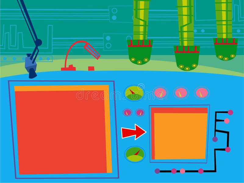 Cartoon security room vector illustration