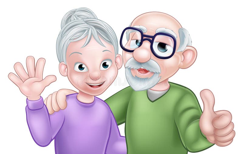 Cartoon Senior Couple stock vector. Illustration of couple - 76466807
