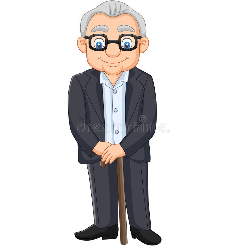 Cartoon Senior Elderly Old Man Stock Vector - Illustration of hair, mature:  145176225