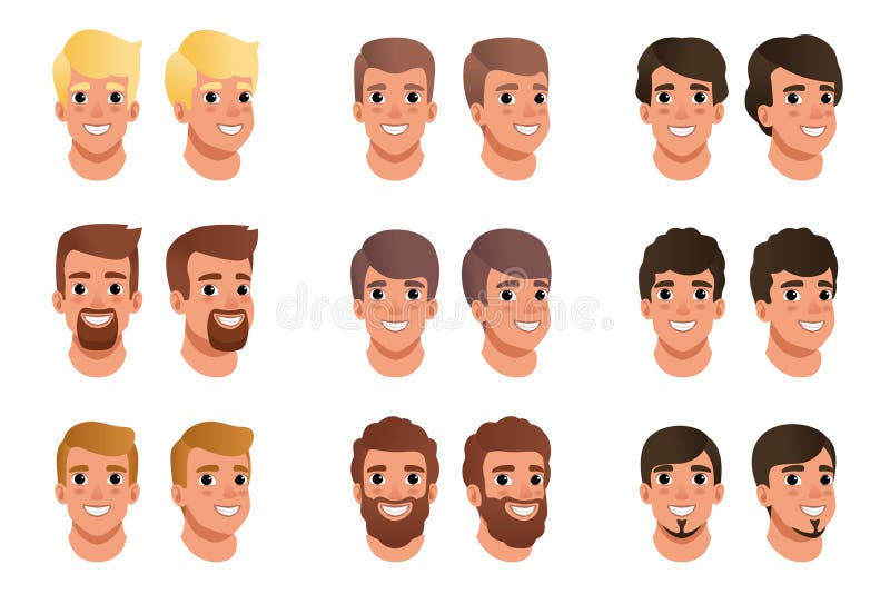 Cartoon Set of Men Avatars with Different Hair Styles, Colors and Beards: Black, Blonde, Brown. Human Head. Male with Stock Vector - Illustration of people, graphic: 106194618 Cartoon Set of Men Avatars with Different Hair Styles, Colors and Beards: Black, Blonde, Brown. Human Head. Male with Stock Vector - Illustration of people, graphic: 106194618