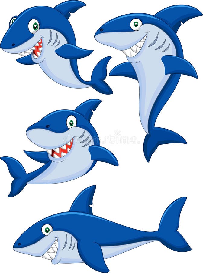 Ferocious deep-sea sharks stock vector. Illustration of mouth - 9441363