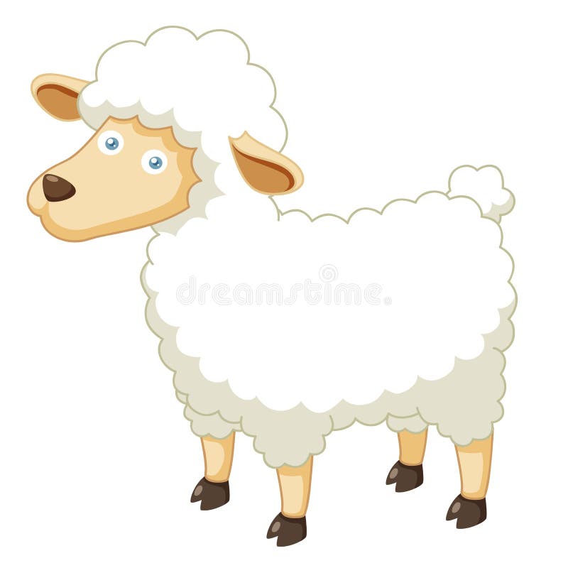 Illustration of a cartoon sheep. Vector. Cartoon chop vectors