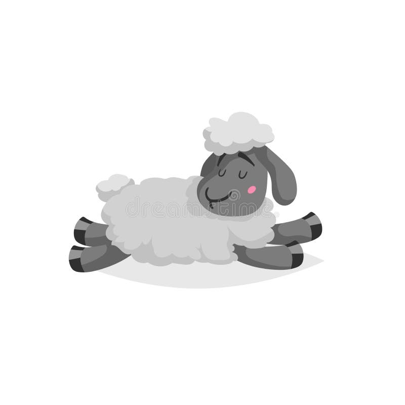 Cartoon Sheep Sleeping or Relaxing. White Wool and Black Skin Cute Farm Animal Lie Stock Vector - Illustration of adorable, lamb: 137721941 Cartoon Sheep Sleeping or Relaxing. White Wool and Black Skin Cute Farm Animal Lie Stock Vector - Illustration of adorable, lamb: 137721941