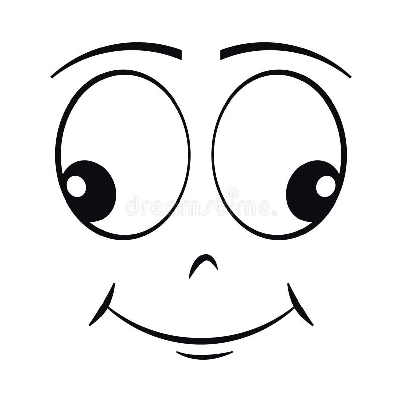 Cartoon Silly Smiling Face Expression Vector Stock Vector ...