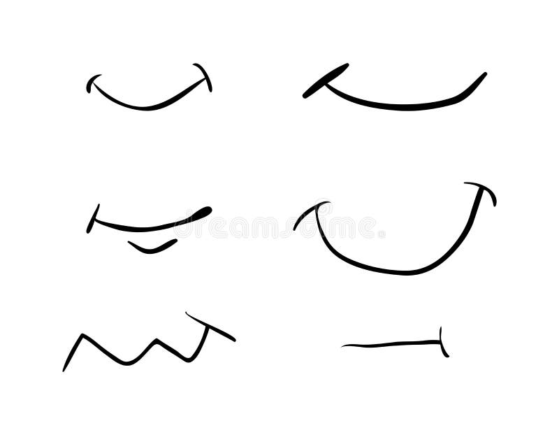 Cartoon Simple Smile Set Vector Symbol Icon Design. Beautiful Il Stock  Vector - Illustration of emotion, face: 99374666