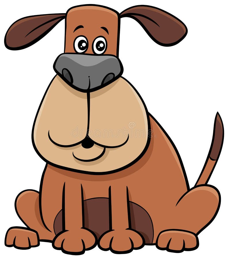 Cartoon Sitting Dog Funny Animal Character Stock Vector - Illustration ...
