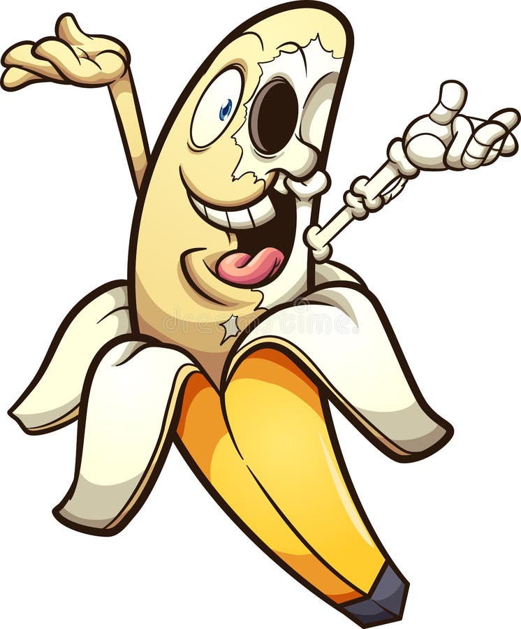 Cartoon Skeleton Banana with Hands Up Stock Vector - Illustration of white, clip: 192214817 Cartoon Skeleton Banana with Hands Up Stock Vector - Illustration of white, clip: 192214817