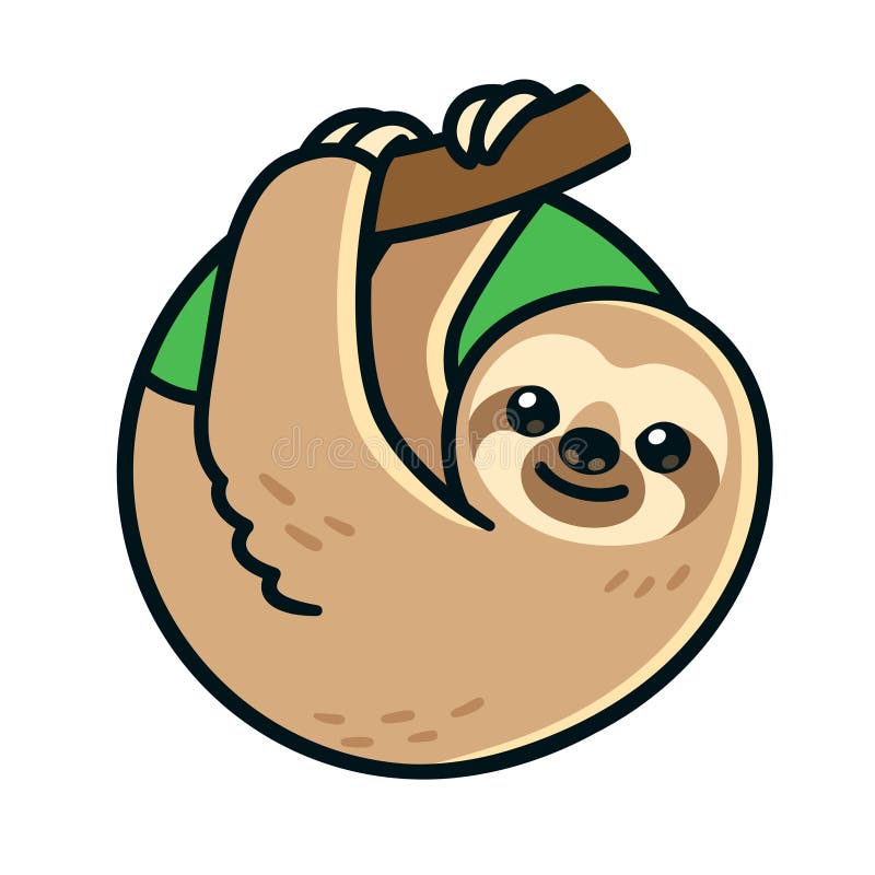 Cute Adorable Kawaii Happy Chibi Sloth with Coffee Cartoon Illustration ·  Creative Fabrica