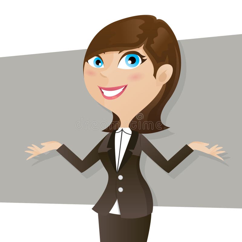 Cartoon Smart Girl in Business Form Stock Vector - Illustration of