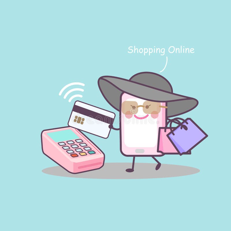 Cartoon Smartphone Shopping Online Stock Vector - Illustration of caricature, girl: 69863749 Cartoon Smartphone Shopping Online Stock Vector - Illustration of caricature, girl: 69863749