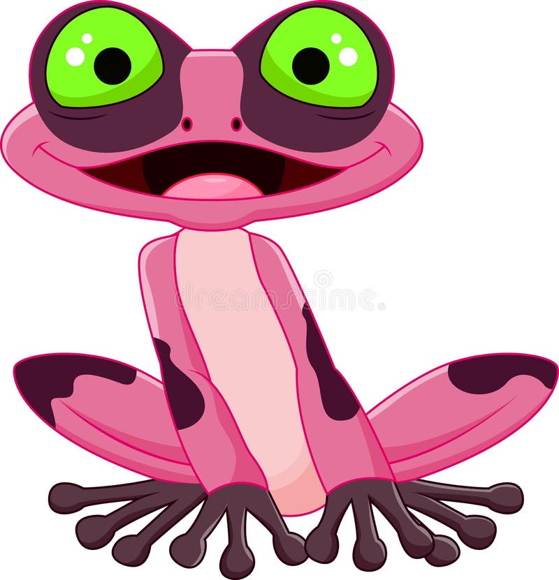 Cartoon smile frog stock illustration
