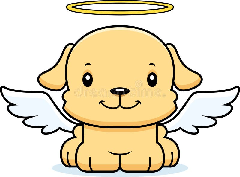 Cartoon Smiling Angel Puppy