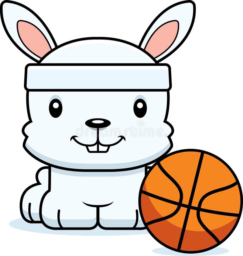 Cartoon Smiling Basketball Player Bunny Stock Vector Illustration of