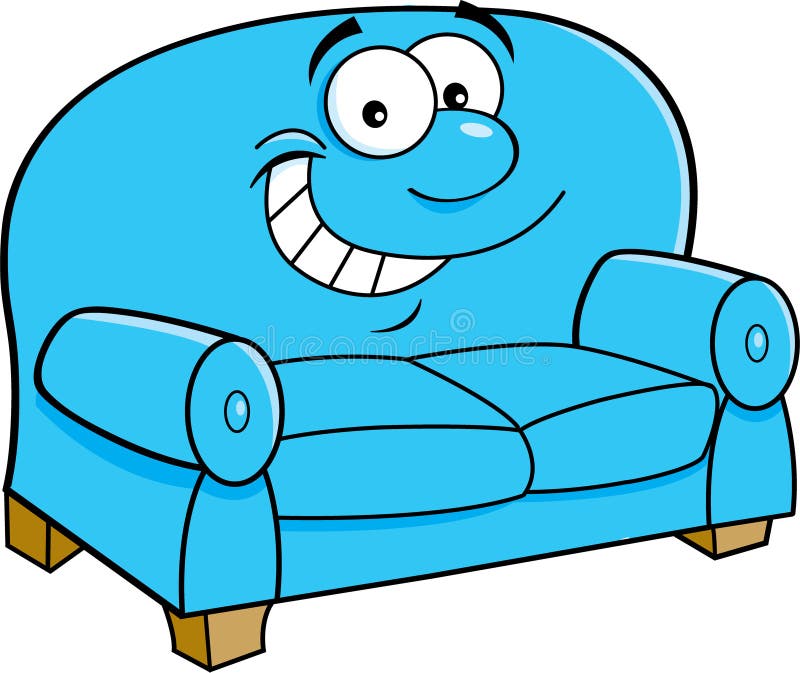 Cartoon smiling couch stock vector Illustration of 