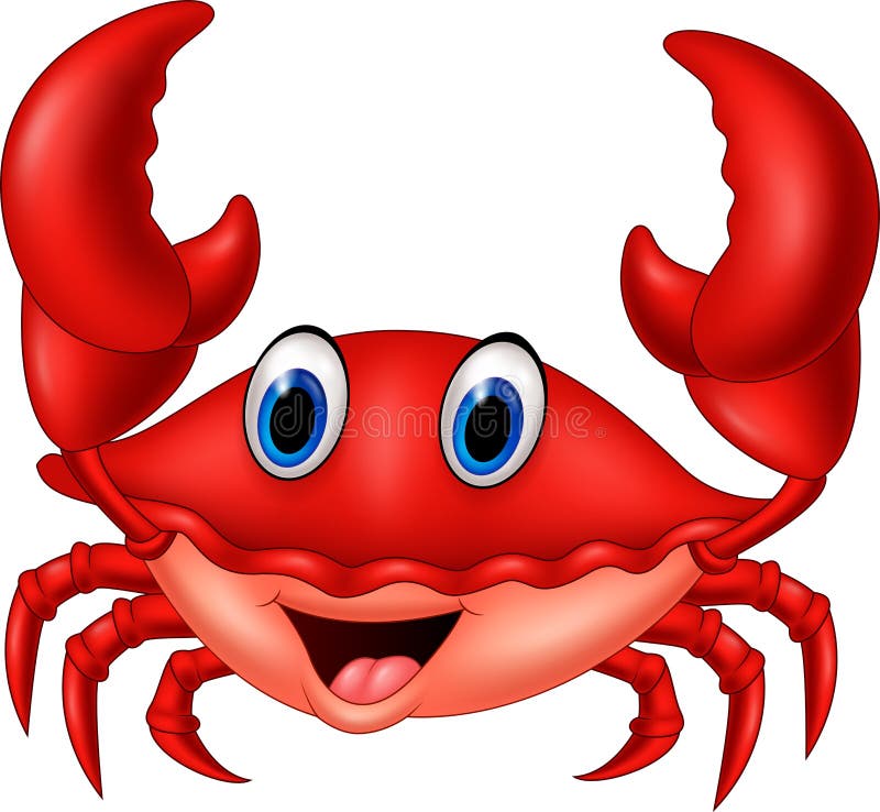 Illustration of Cartoon smiling crab