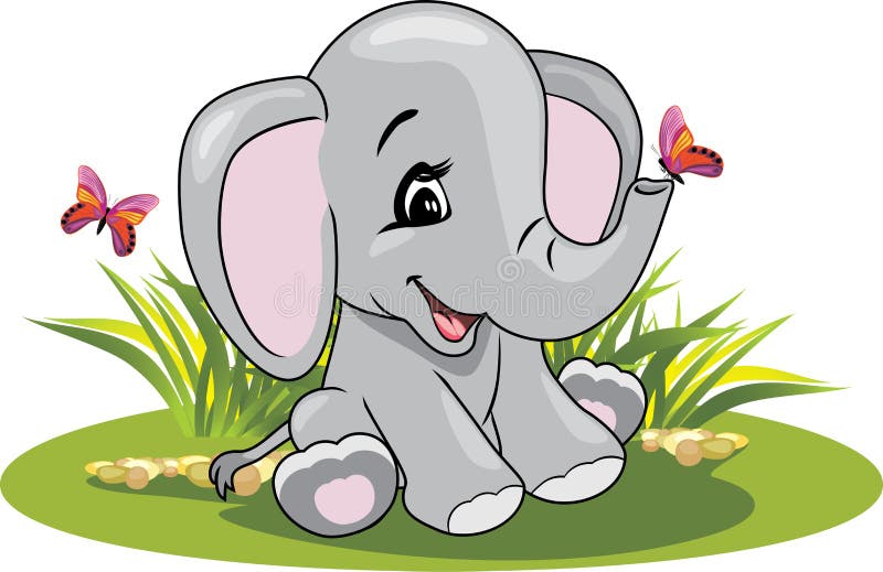 smiling elephant clipart with toothbrush