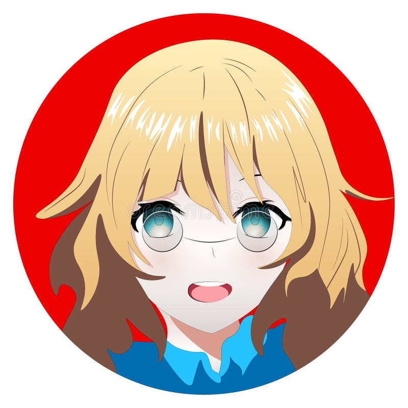 Cartoon Smiling Girl Wearing Glasses. Vector Anime Characters. Anime Girl  in Japanese Stock Vector - Illustration of character, beautiful: 202434230