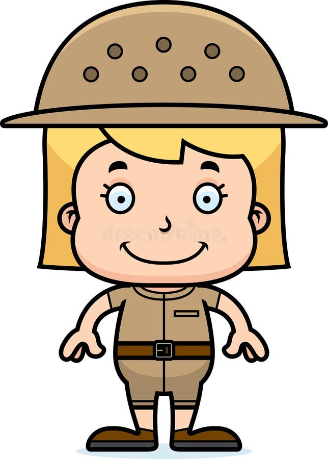 Cartoon Smiling Zookeeper Girl Stock Vector Illustration of vector