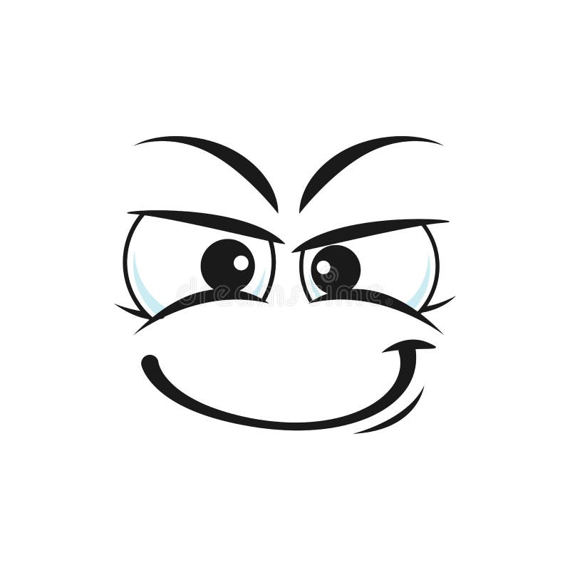 Cartoon Smirk Face, Vector Smiling Emoji, Feelings Stock Vector ...