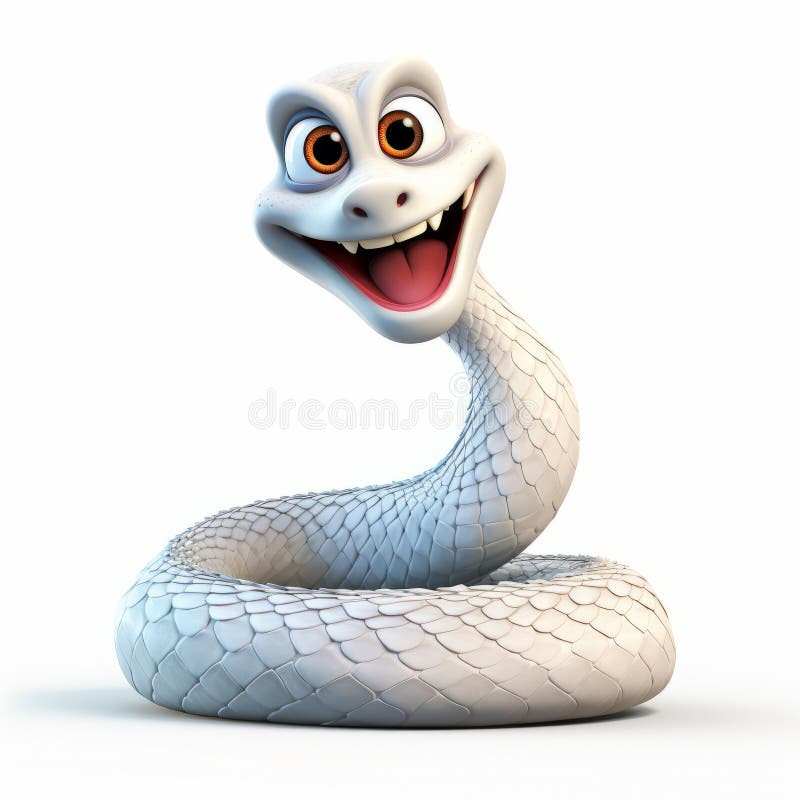 Premium AI Image  3D Render of a Little Snake cartoon character with a  cigar on white background