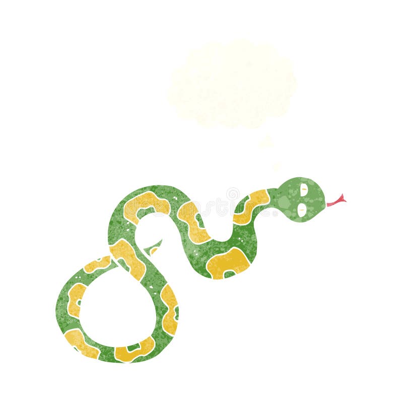 cartoon snake with thought bubble