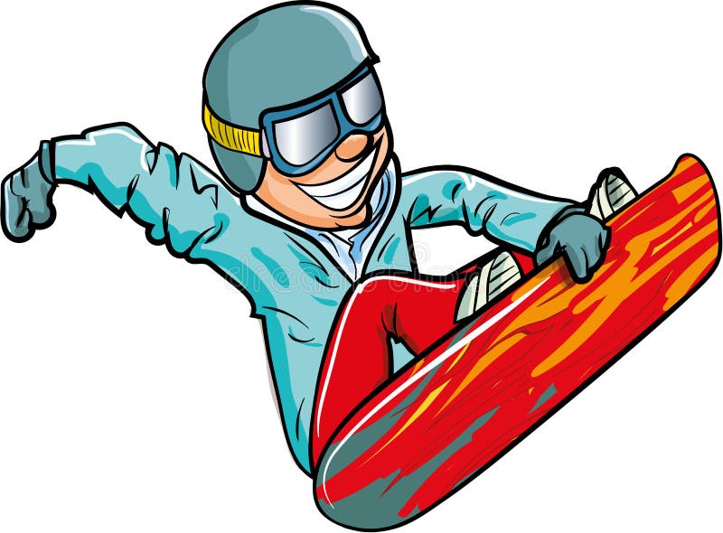 Cartoon Snowboarder In The Air Stock Illustration Illustration 37853363