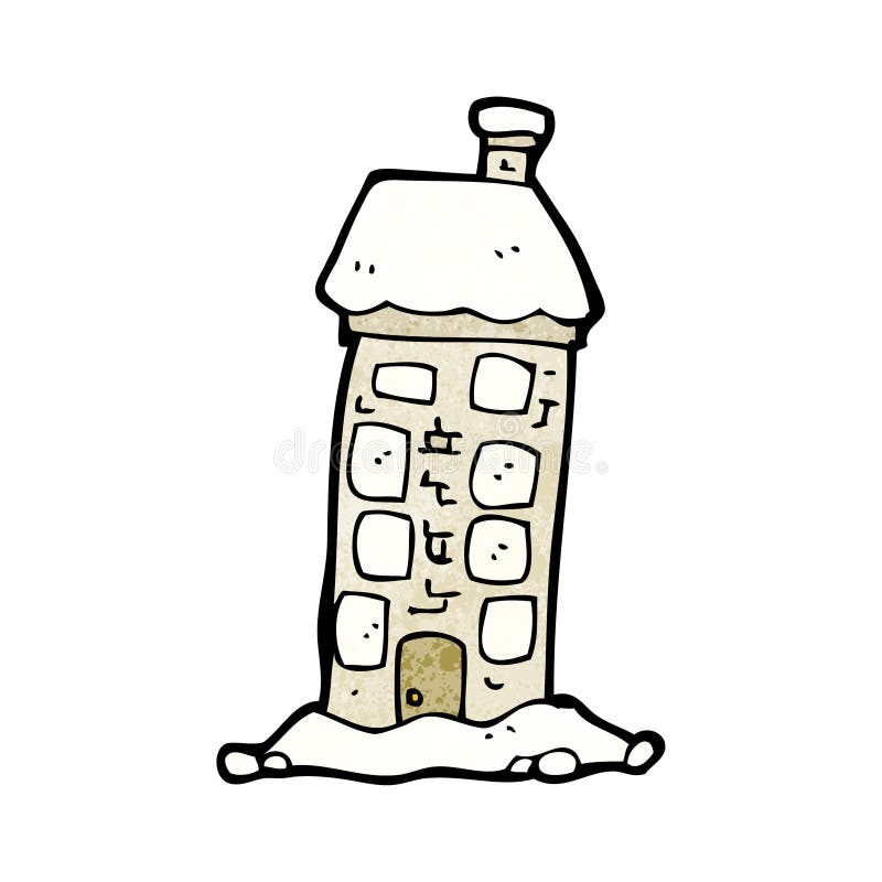 cartoon snowy house