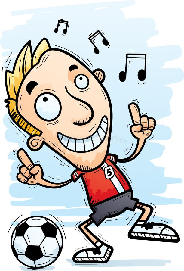 Cartoon Soccer Player Dancing Stock Vector - Illustration of clip ...