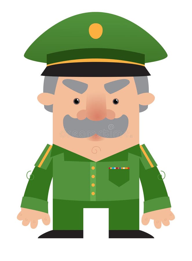 Cartoon soldier Officer stock vector. Illustration of character - 23828800