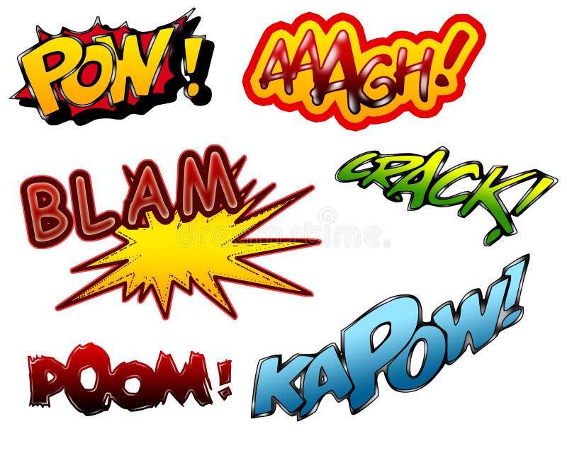 Cartoon sound effects 01 stock vector. Illustration of humor - 8196450