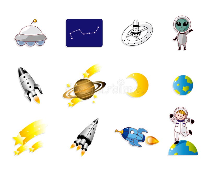 Cartoon space icon stock illustration