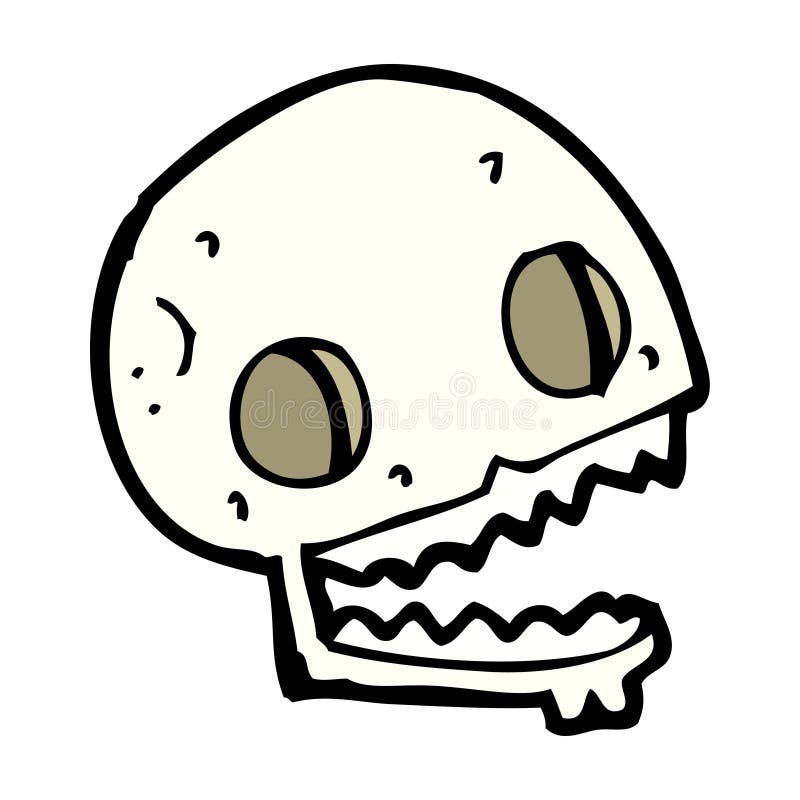 cartoon spooky skull