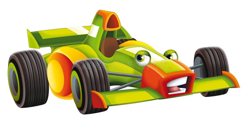 Cartoon sports car racing stock illustration. Illustration of