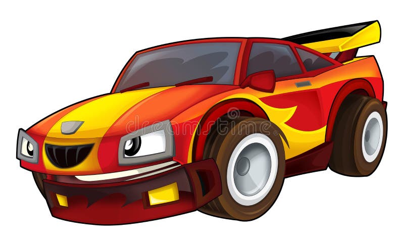 Cartoon sports car racing stock illustration. Illustration of manga -  44694722