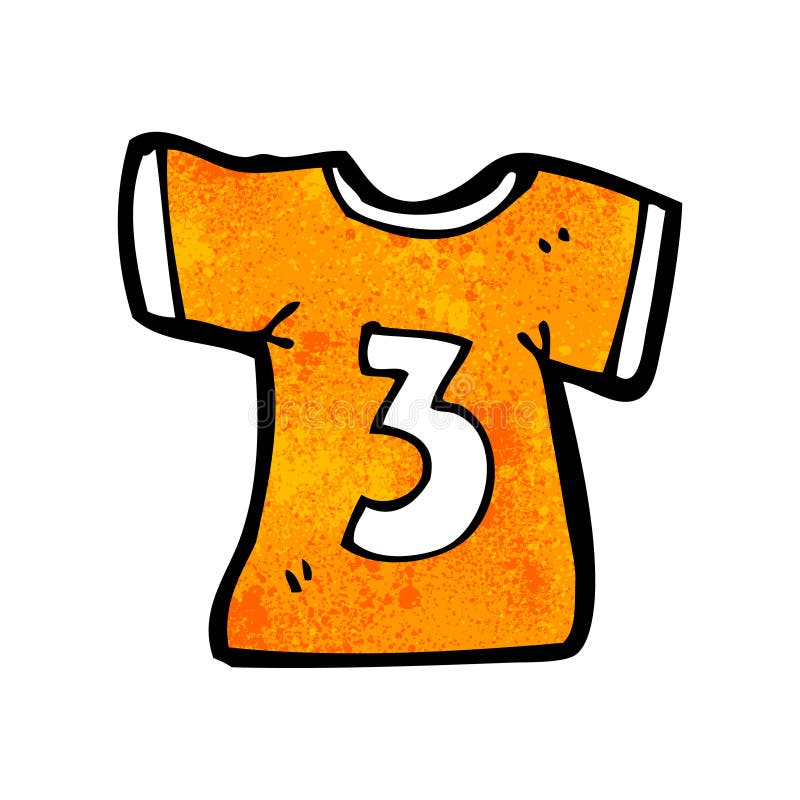 cartoon sports shirt with number three