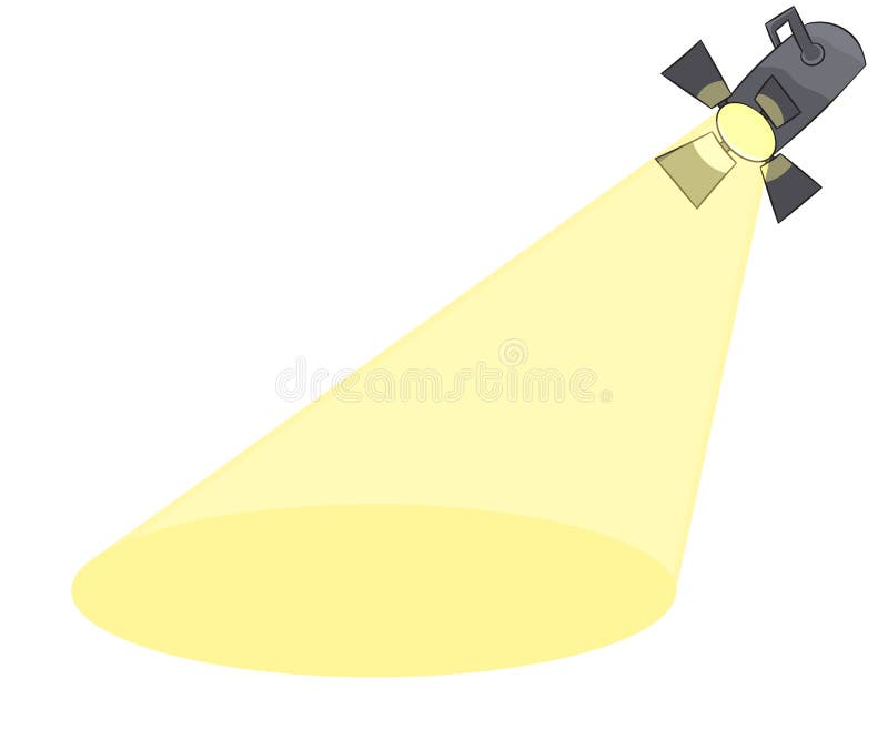 Cartoon Spotlight Projecting To Blank Stage Stock Vector Illustration