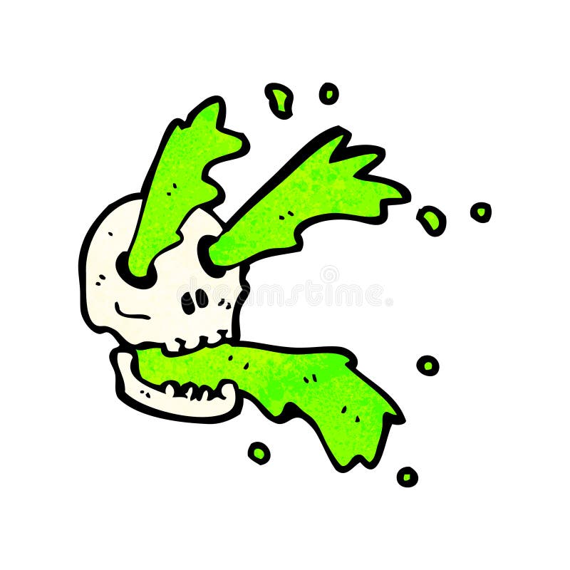 cartoon spurting slime skull