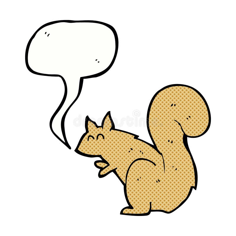 cartoon squirrel with speech bubble