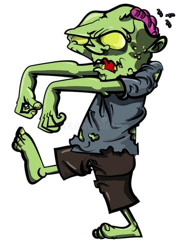 Cartoon Stalking Zombie Brain Exposed Stock Illustrations – 1 Cartoon ...