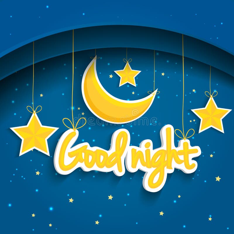 Cartoon Star and Moon Wishing Good Night. Vector Background EPS10 Stock ...