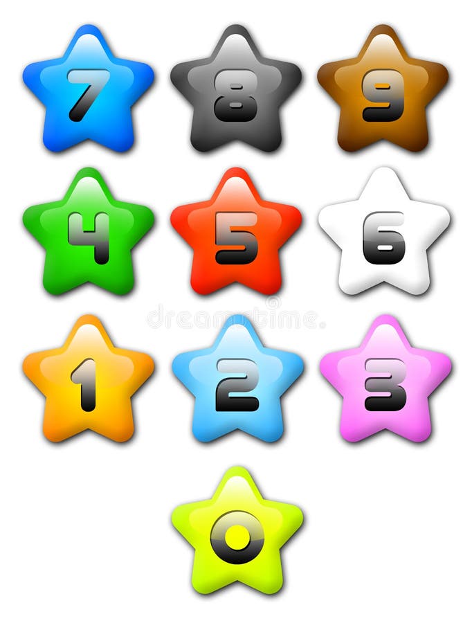 Cartoon Star, Numbers, Colours Stock Illustration Illustration of