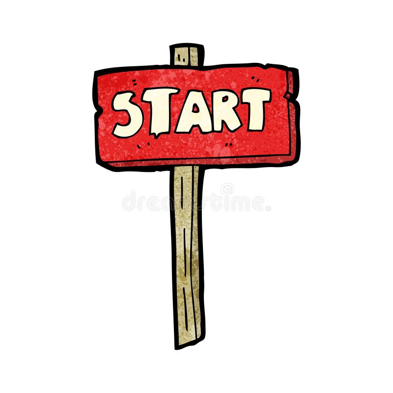 cartoon start sign