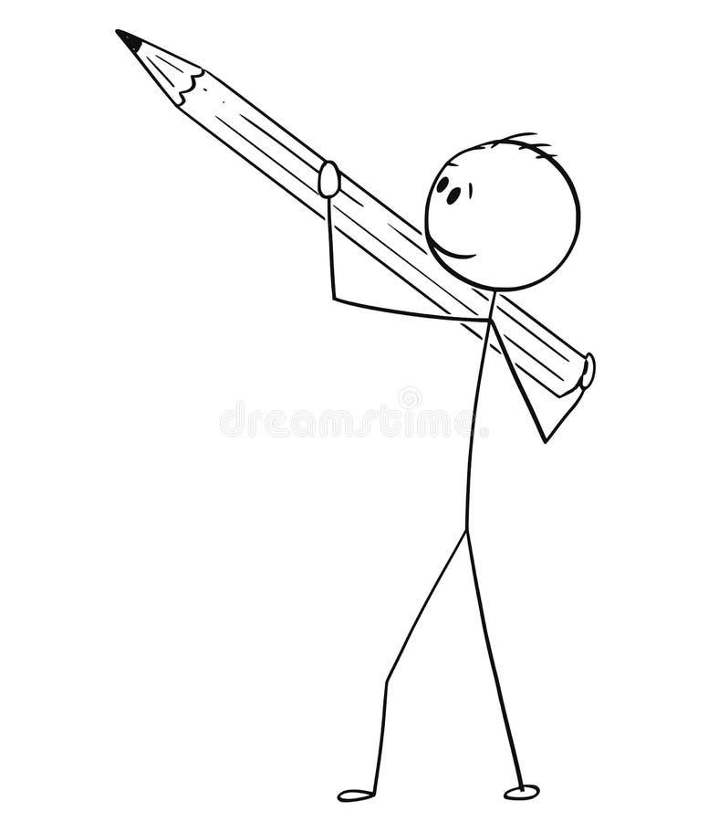 Stick Man Pencil Stock Illustrations – 615 Stick Man Pencil Stock