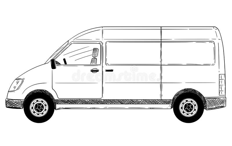 Van Coloring Page On White Background Outline Sketch Drawing Vector Van  Drawing Van Outline Van Sketch PNG and Vector with Transparent Background  for Free Download