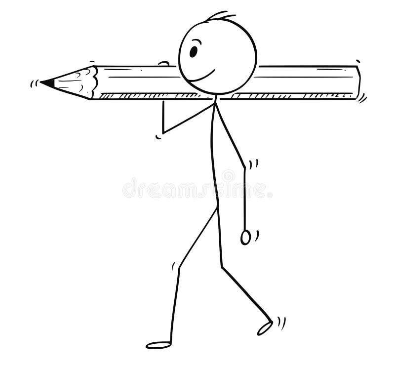 Stick Man Pencil Stock Illustrations – 615 Stick Man Pencil Stock