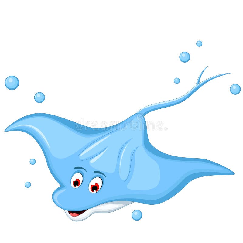 Cartoon Stingray for You Design Stock Illustration - Illustration of