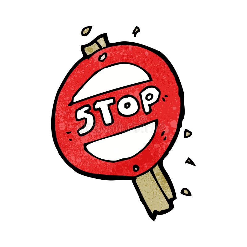 Cartoon stop sign. 
