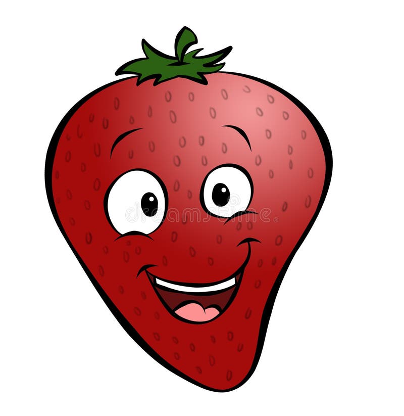 Cartoon Strawberry stock illustration. Illustration of happy 18334630