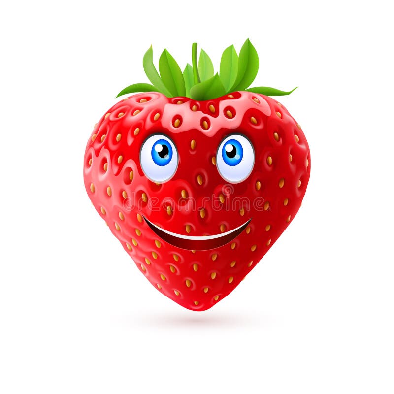 Cartoon Strawberry stock vector. Illustration of happy 61522055