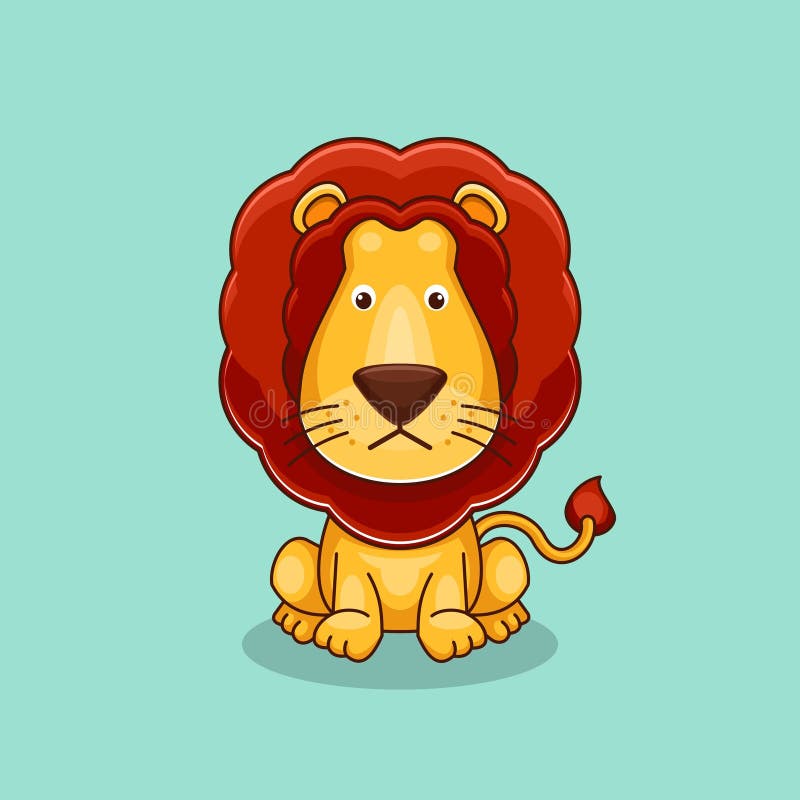 Cartoon Style Cute Lion Design Stock Vector - Illustration of brand ...